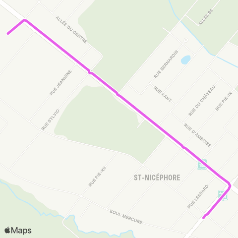 Ville de Drummondville Route 139 / Traversy / N875 - Pl. Charpentier / N800 / M600 map