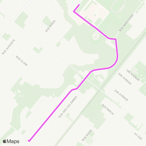 Ville de Drummondville St-Onge / des Grands-Ducs / V250 - St-Georges / Cégep / V200 map
