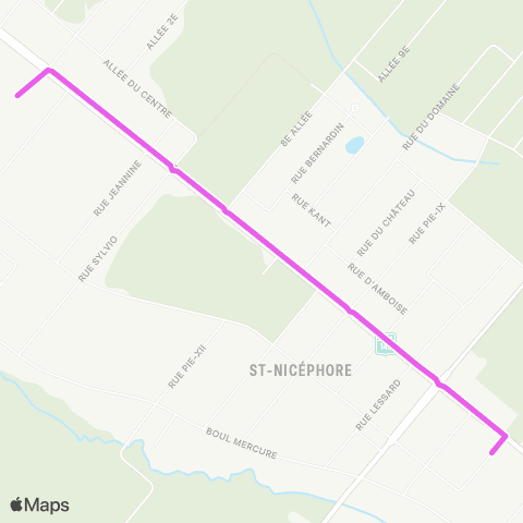 Ville de Drummondville Gérard-Niquette / Boul. St-Joseph - Pl. Charpentier / N800 / M600 map