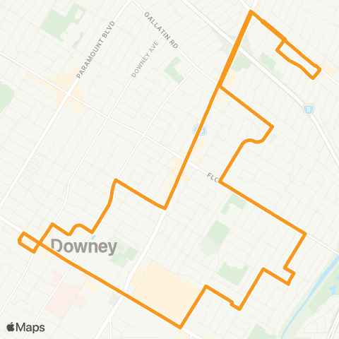Downey LINK Northeast Route map