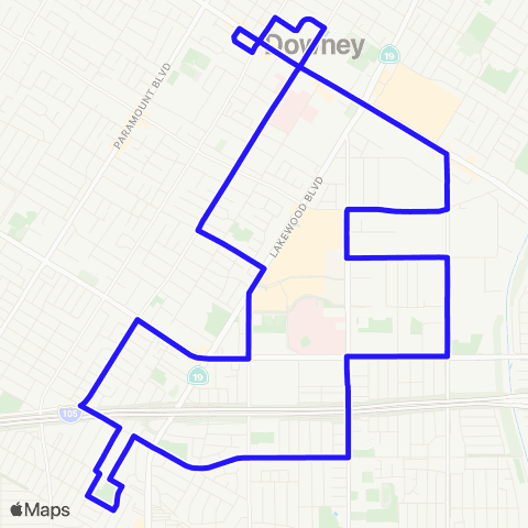 Downey LINK South Route map