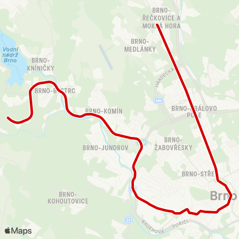 DPMB Řečkovice - Pisárky map