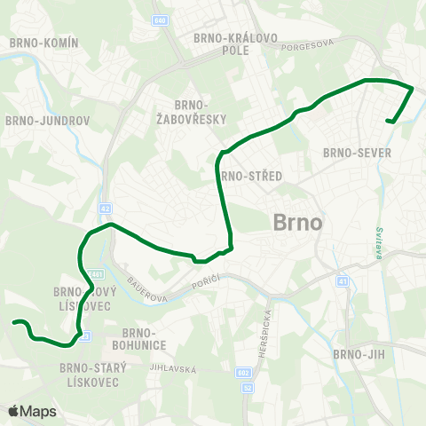 DPMB Kamenný Vrch - Štefánikova Čtvrť map