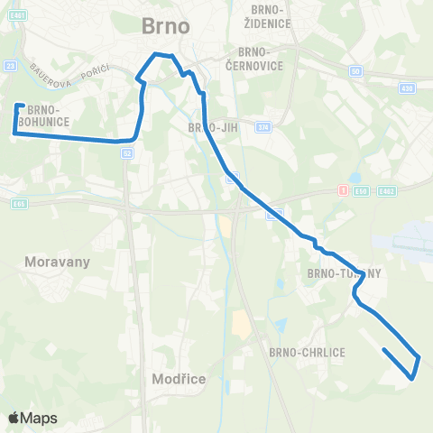 DPMB Studentská - Tovární map