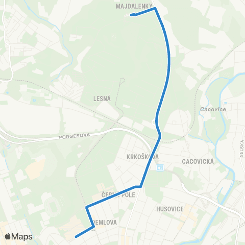 DPMB Lesná, Haškova - Zemědělská map
