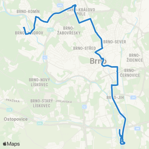 DPMB Jundrov - Avion Shopping Park map