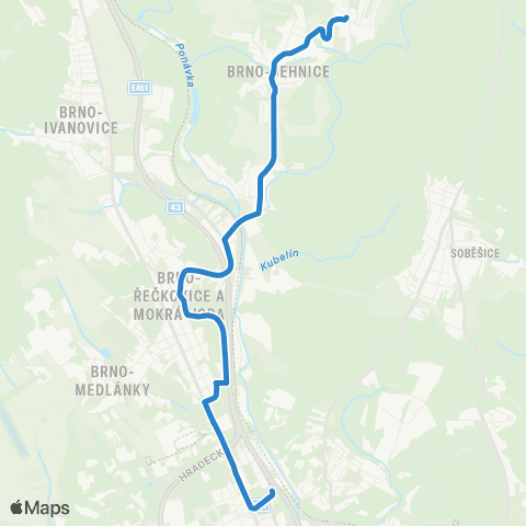 DPMB Ořešín - Královo Pole, Nádraží map