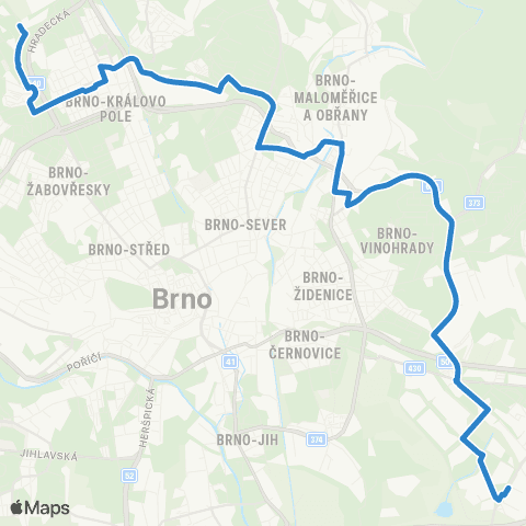 DPMB Technologický Park - Obřany, Sídliště map