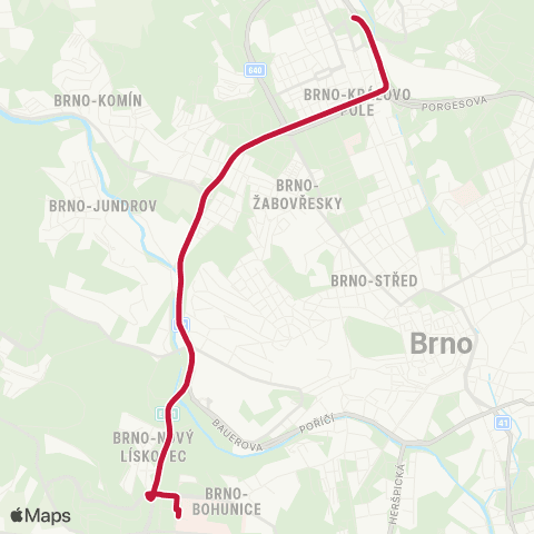 DPMB Nemocnice Bohunice - Technologický Park map