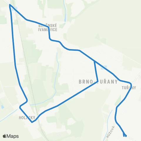 DPMB Tuřany, Smyčka - Holásky map