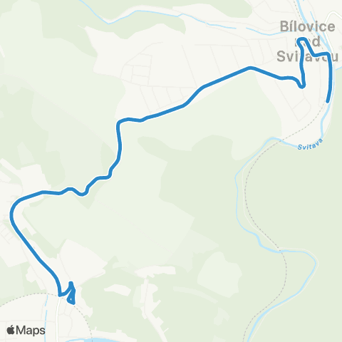 DPMB Obřanský Most - Bílovice Nad Svitavou map