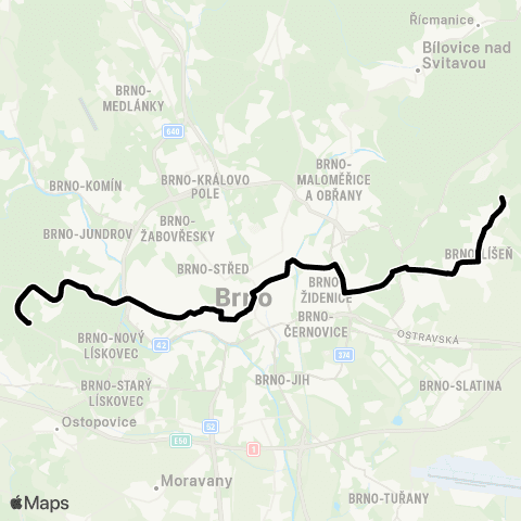 DPMB Kohoutovice, Jírovcova - Líšeň, Hřbitov map