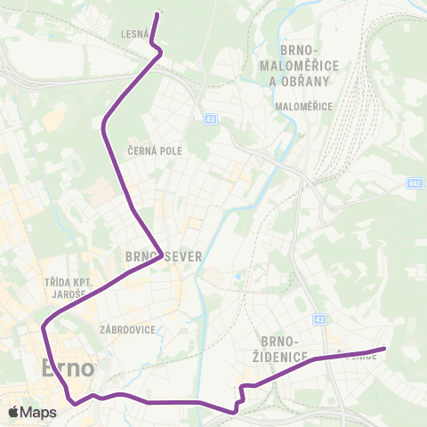 DPMB Lesná, Čertova Rokle - Juliánov map