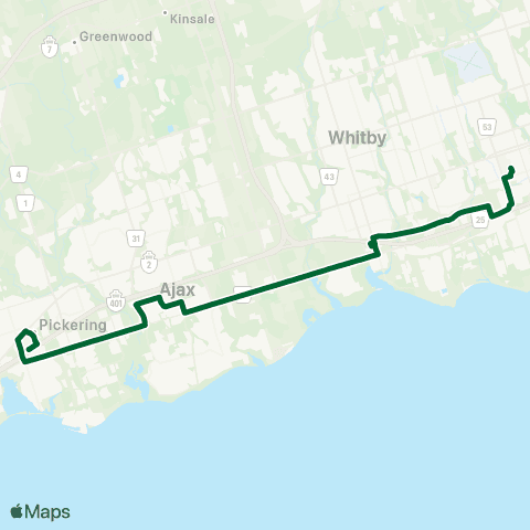 Durham Region Transit Route 917 map
