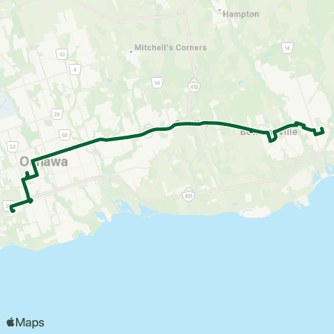 Durham Region Transit Route 902 map