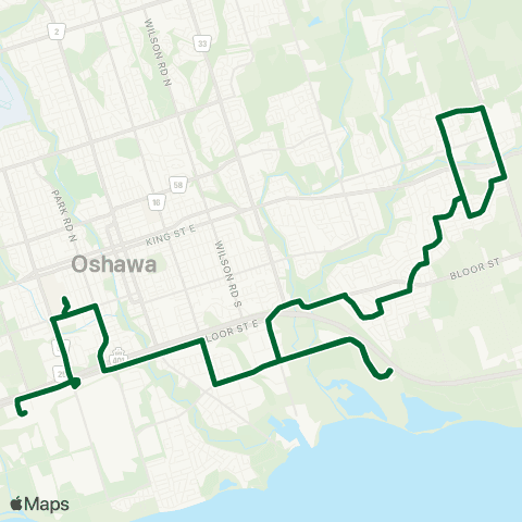 Durham Region Transit Route 421 map