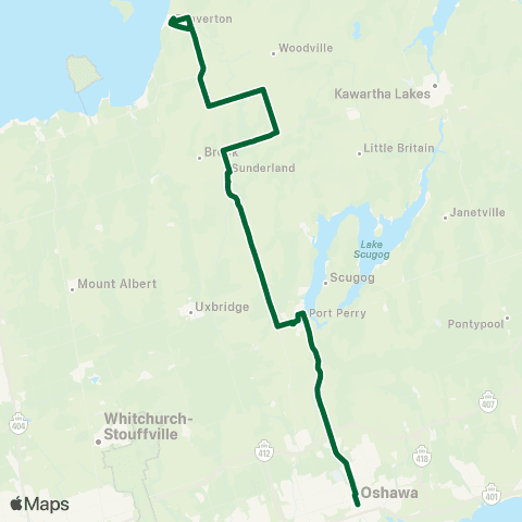 Durham Region Transit Route 618 map