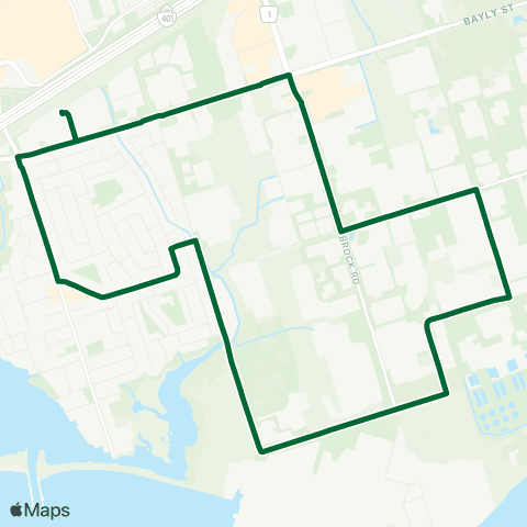 Durham Region Transit Route 101 map