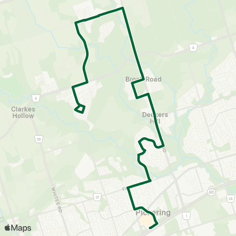 Durham Region Transit Route 112 map