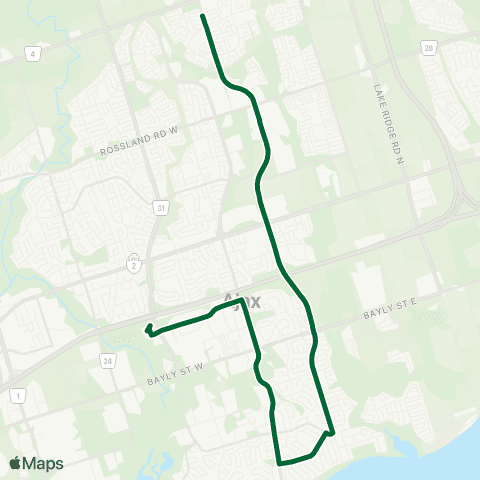 Durham Region Transit Route 224 map