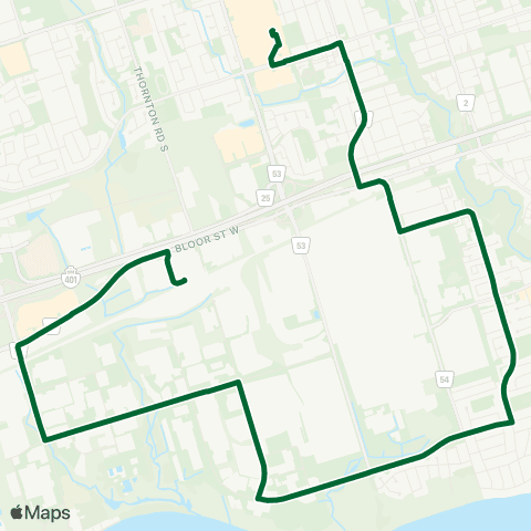 Durham Region Transit Route 403 map