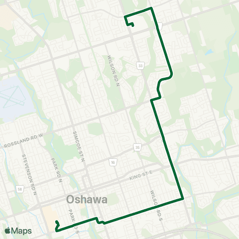 Durham Region Transit Route 410 map
