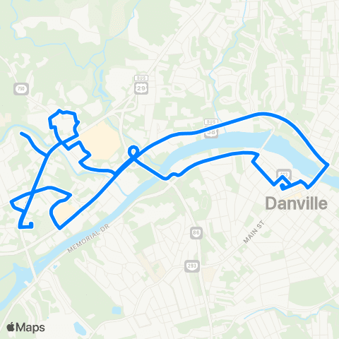 Danville Transit Riverside map