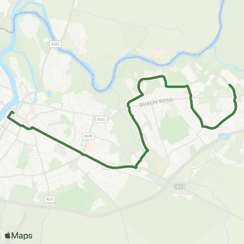 Dublin Coach Sarsfield St - National Technology Park map