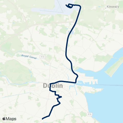 Dublin Express Dublin Airport - Terenure map