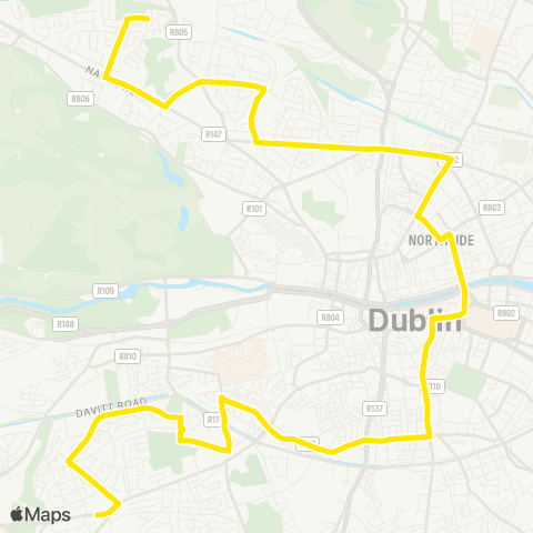 Dublin Bus Drimnagh - Ashington map