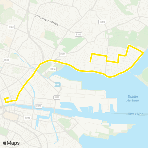 Dublin Bus Talbot Street - Castle Avenue map