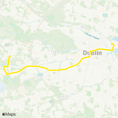 Dublin Bus Foxborough (Balgaddy Rd) - Docklands (E Rd) map