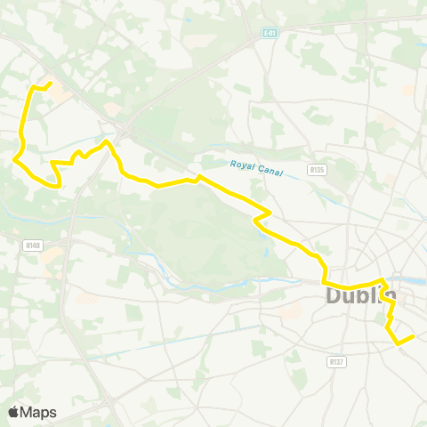 Dublin Bus Blanchardstown Shopping Ctr - Wilton Ter map