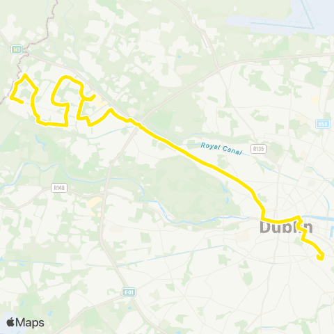 Dublin Bus Ongar - Burlington Rd map