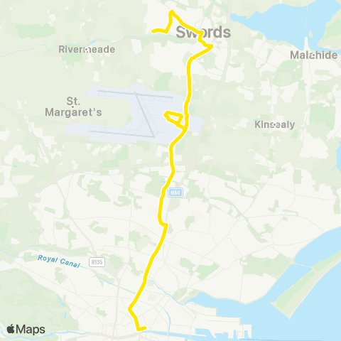 Dublin Bus Swords Manor - Lower Abbey Street map