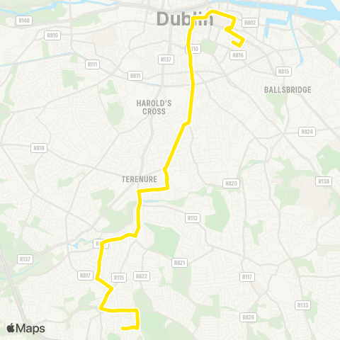 Dublin Bus Merrion Square - Whitechurch map