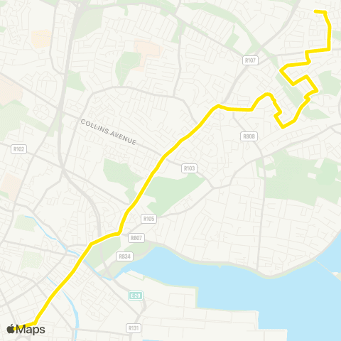 Dublin Bus Blunden Drive - Eden Quay map