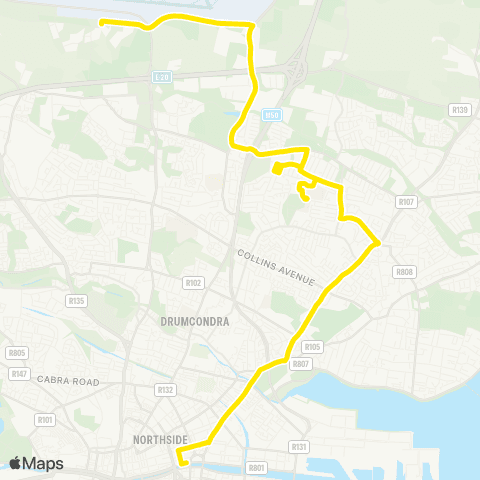 Dublin Bus Eden Quay - Harristown map