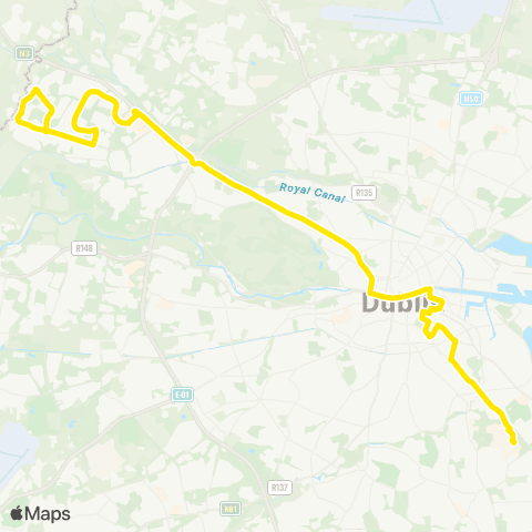 Dublin Bus Ongar - UCD Belfield map