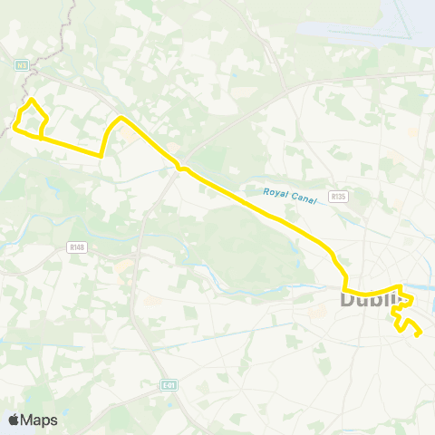 Dublin Bus Ongar - Burlington Road map