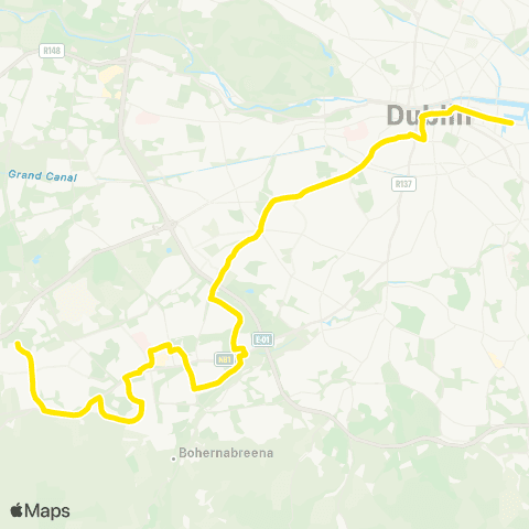 Dublin Bus Citywest - Ringsend map