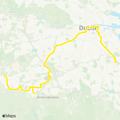 Dublin Bus Citywest - UCD Belfield map