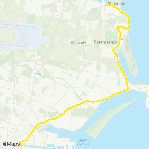 Dublin Bus Malahide - Lower Abbey Street map