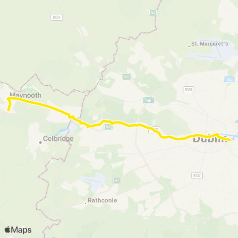 Dublin Bus Maynooth - Ringsend map