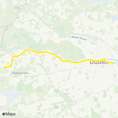Dublin Bus Adamstown Station - Ringsend map