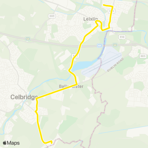 Dublin Bus River Forest - Castletown - Hazelhatch Sta map