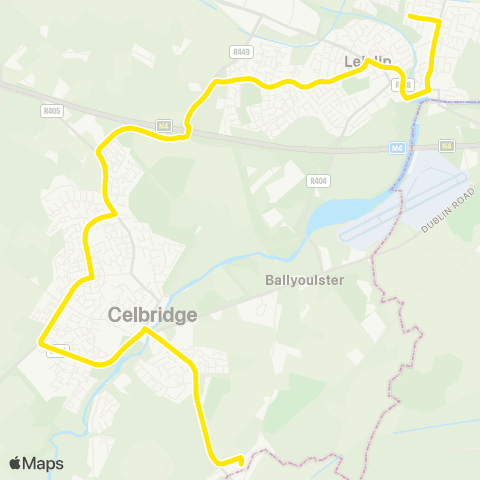 Dublin Bus River Forest - Celbridge - Hazelhatch map