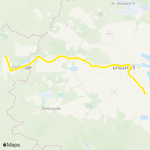 Dublin Bus Salesian Coll - Celbridge Main St - UCD map
