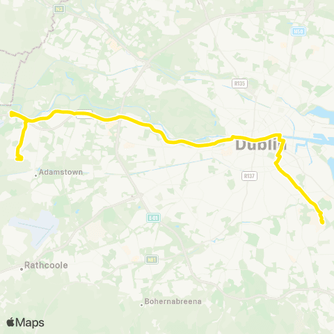 Dublin Bus Dodsboro - UCD map
