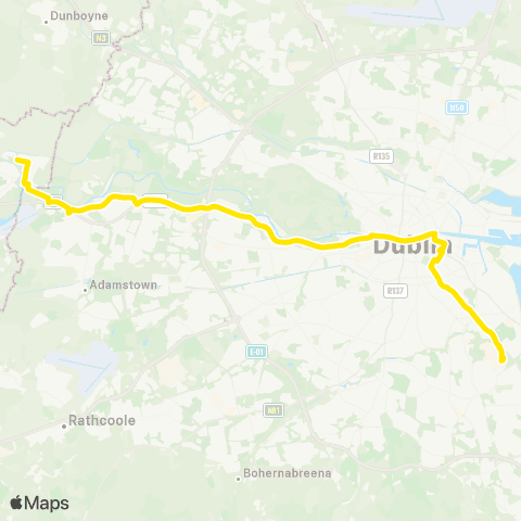 Dublin Bus River Forest - UCD Belfield map